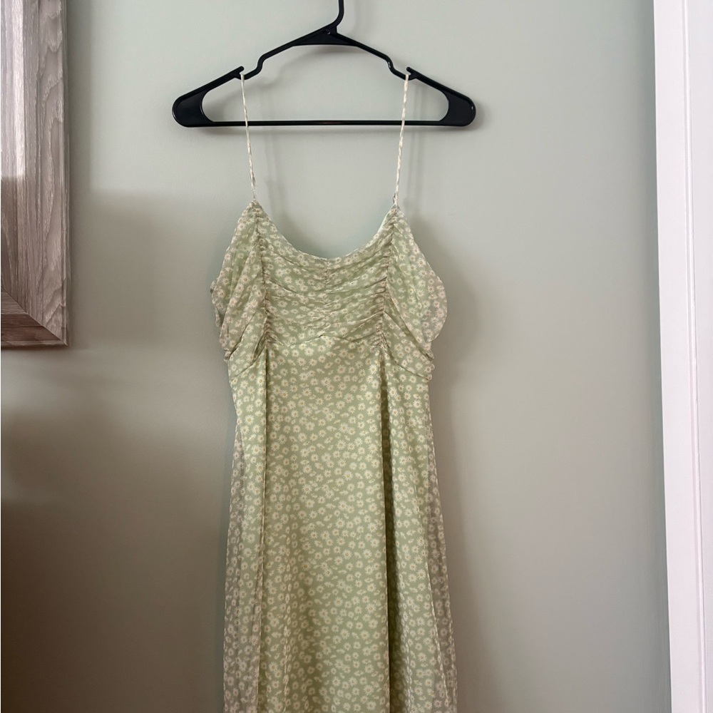 Floral Green Mini Dress